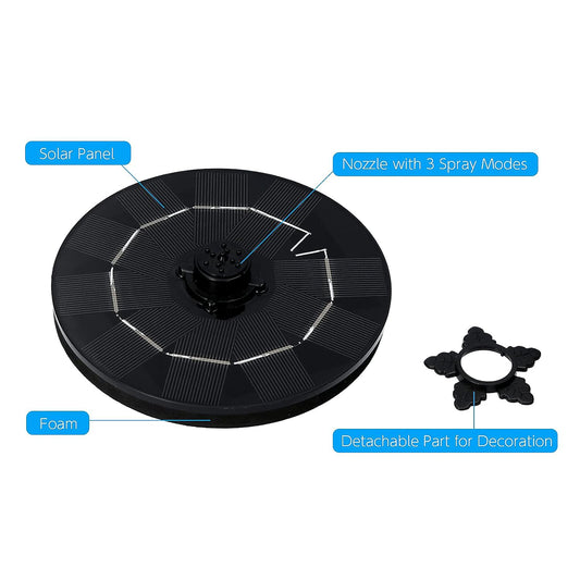 Wukusy Fast Fountain by Pocket Hose, solar-powered garden water feature with 5 spray modes, ideal for bird baths, pools, and ponds.