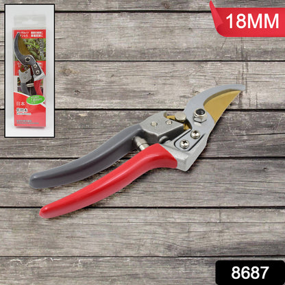 Wukusy garden shears pruners scissors with 18mm blade for pruning and gardening tasks, shown in close-up.