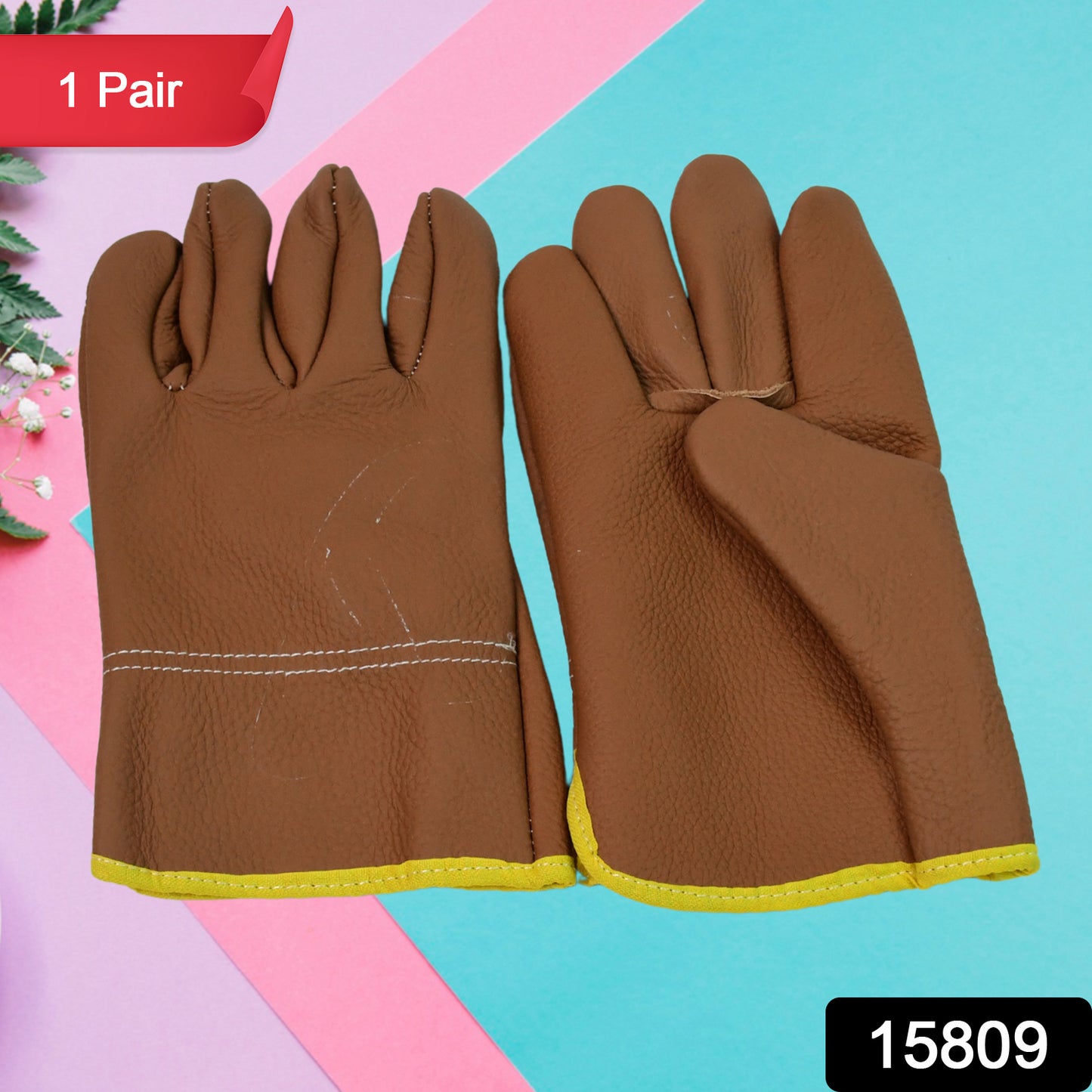 Wukusy gardening gloves for men and women, heavy-duty leather gloves, pair suitable for gardening tasks and outdoor work.