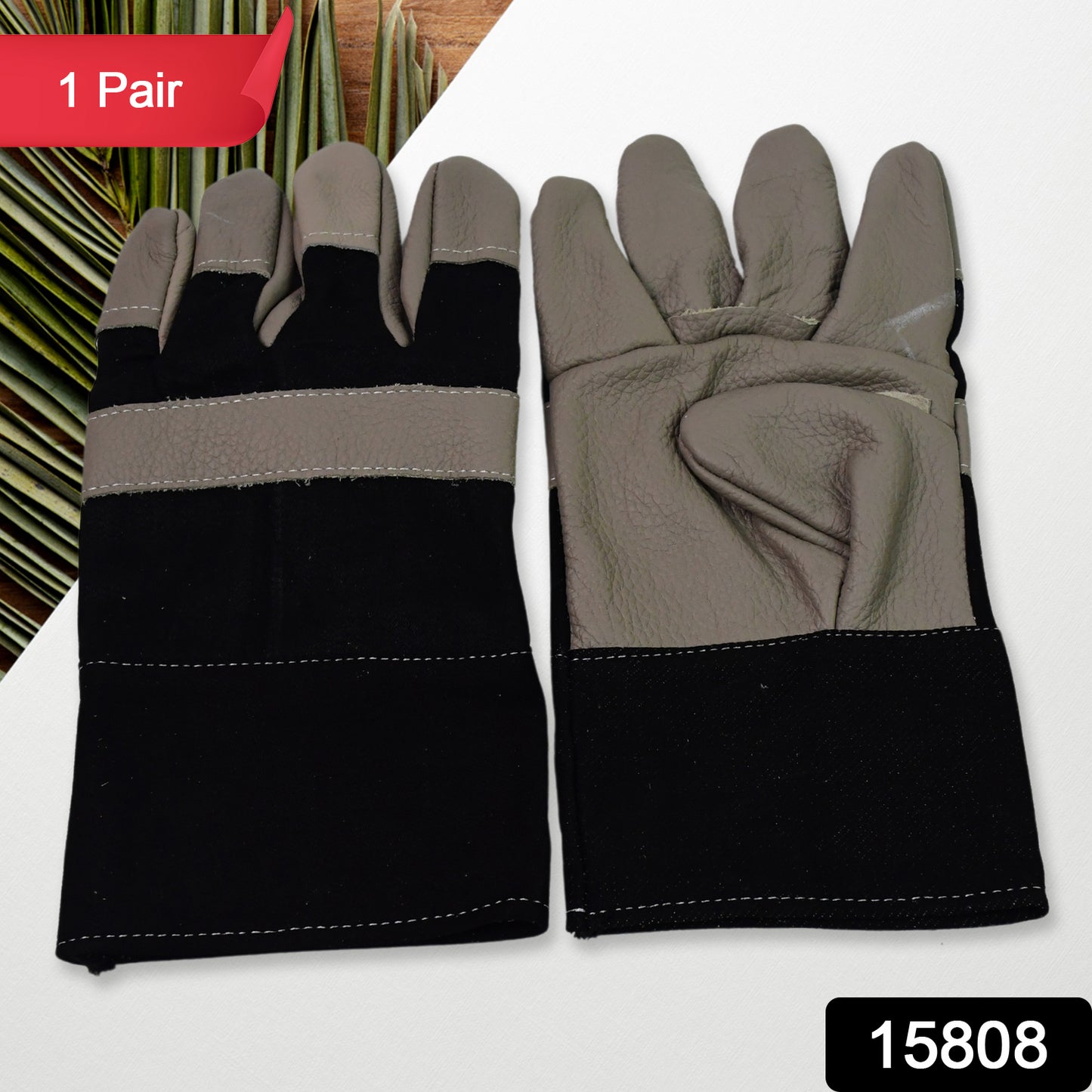 Wukusy leather gardening gloves for men and women, heavy-duty garden gloves, pair for gardening tasks and outdoor work.