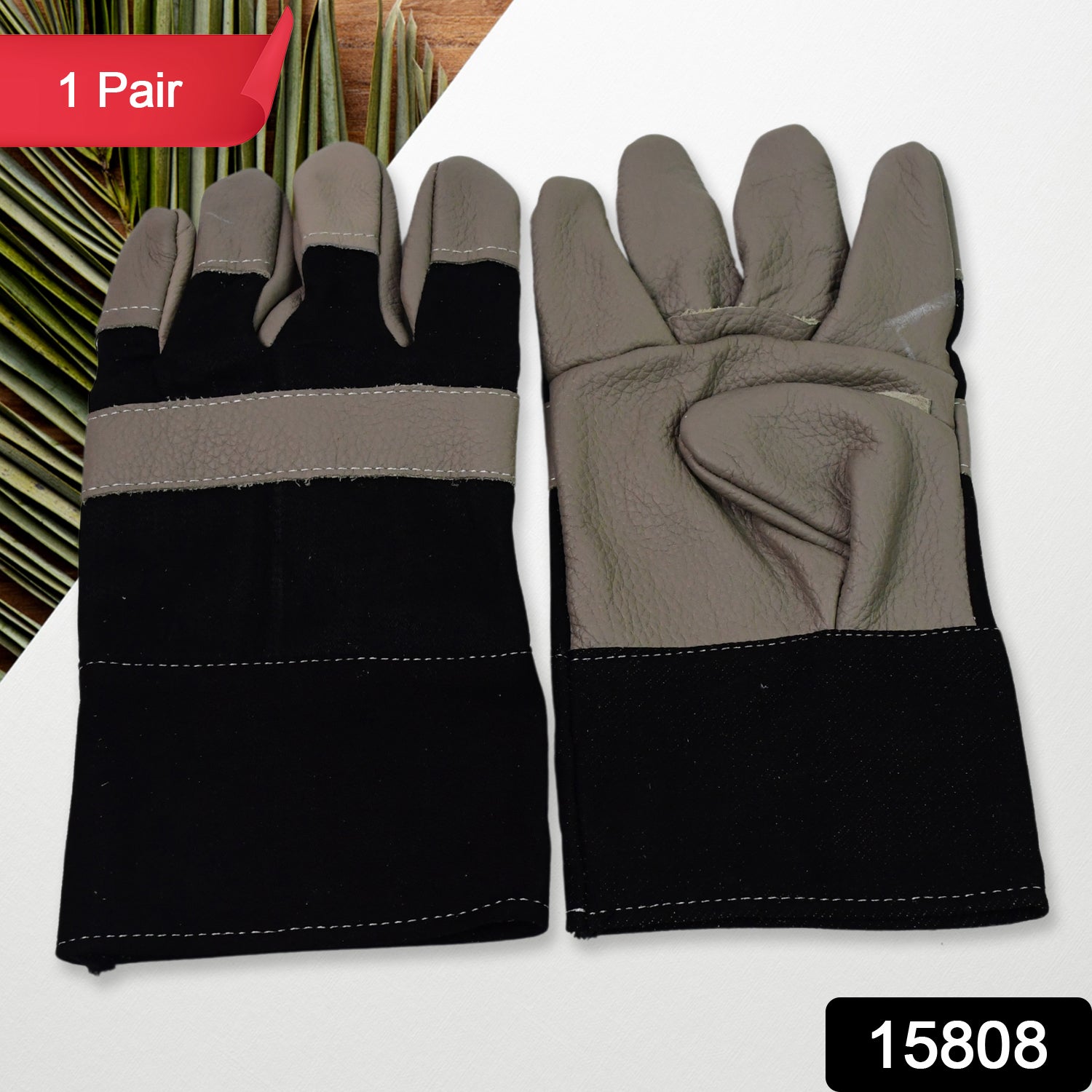 Wukusy leather gardening gloves for men and women, heavy-duty garden gloves, pair for gardening tasks and outdoor work.
