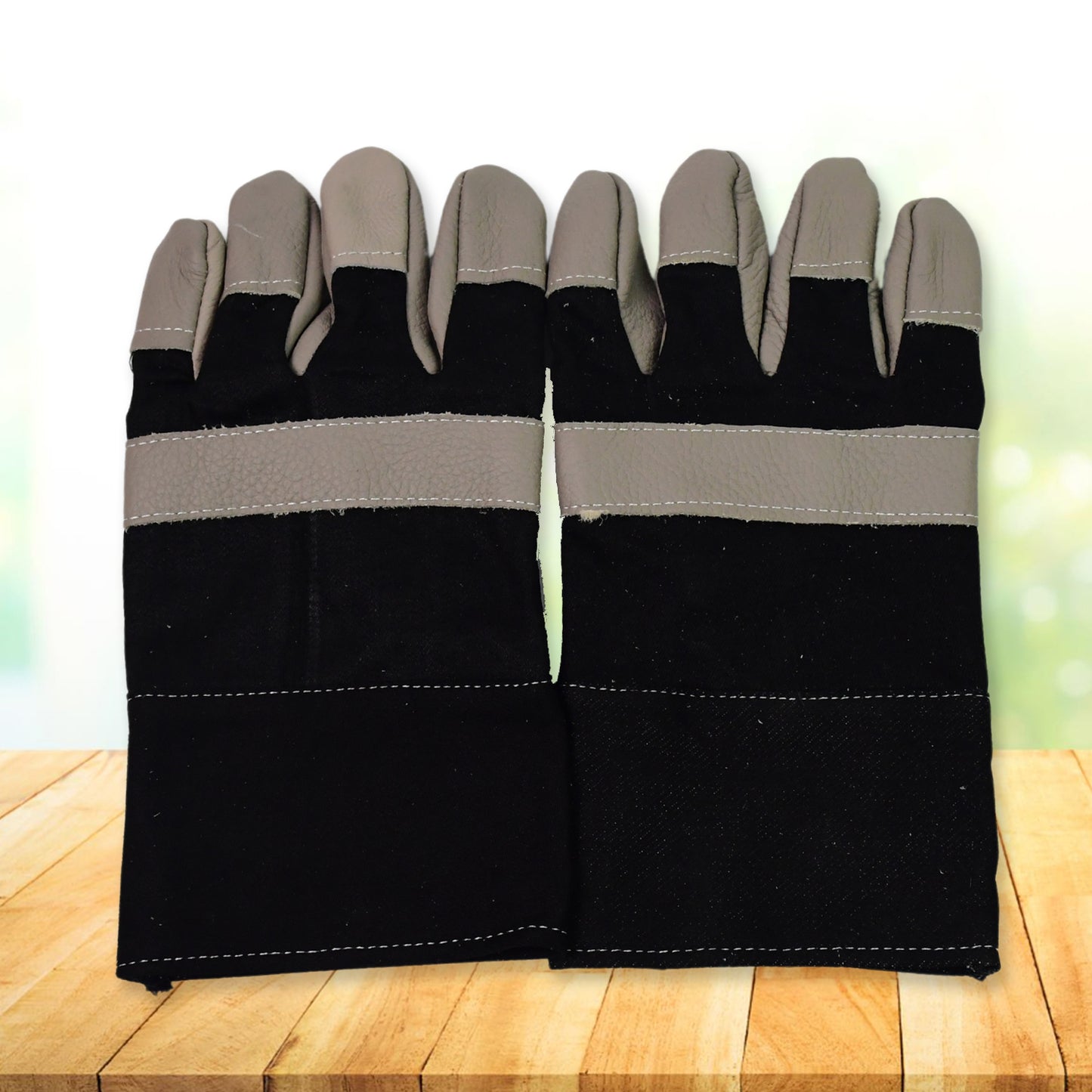 Wukusy heavy-duty leather gardening gloves for men and women, pair of durable garden gloves for outdoor gardening tasks