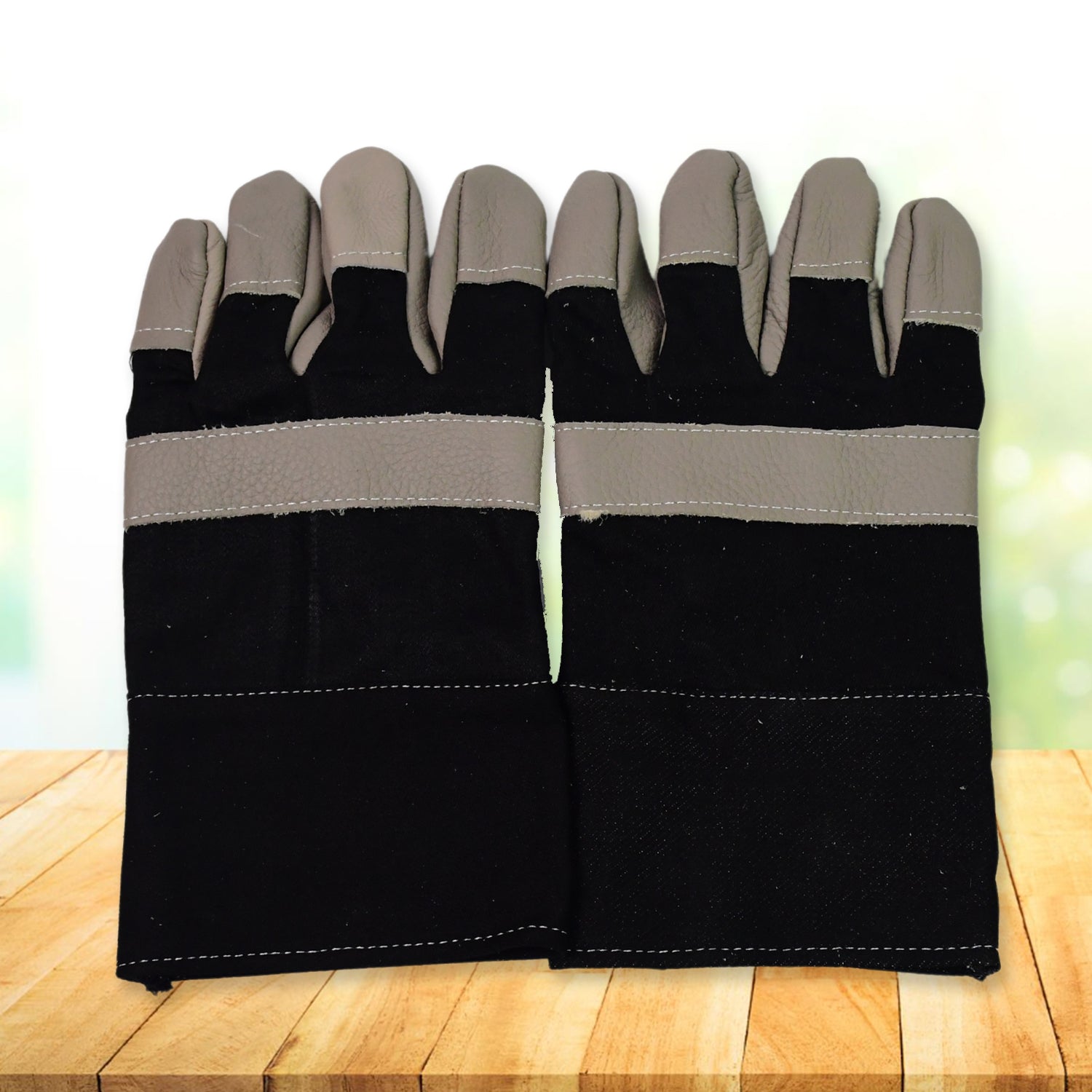 Wukusy heavy-duty leather gardening gloves for men and women, pair of durable garden gloves for outdoor gardening tasks