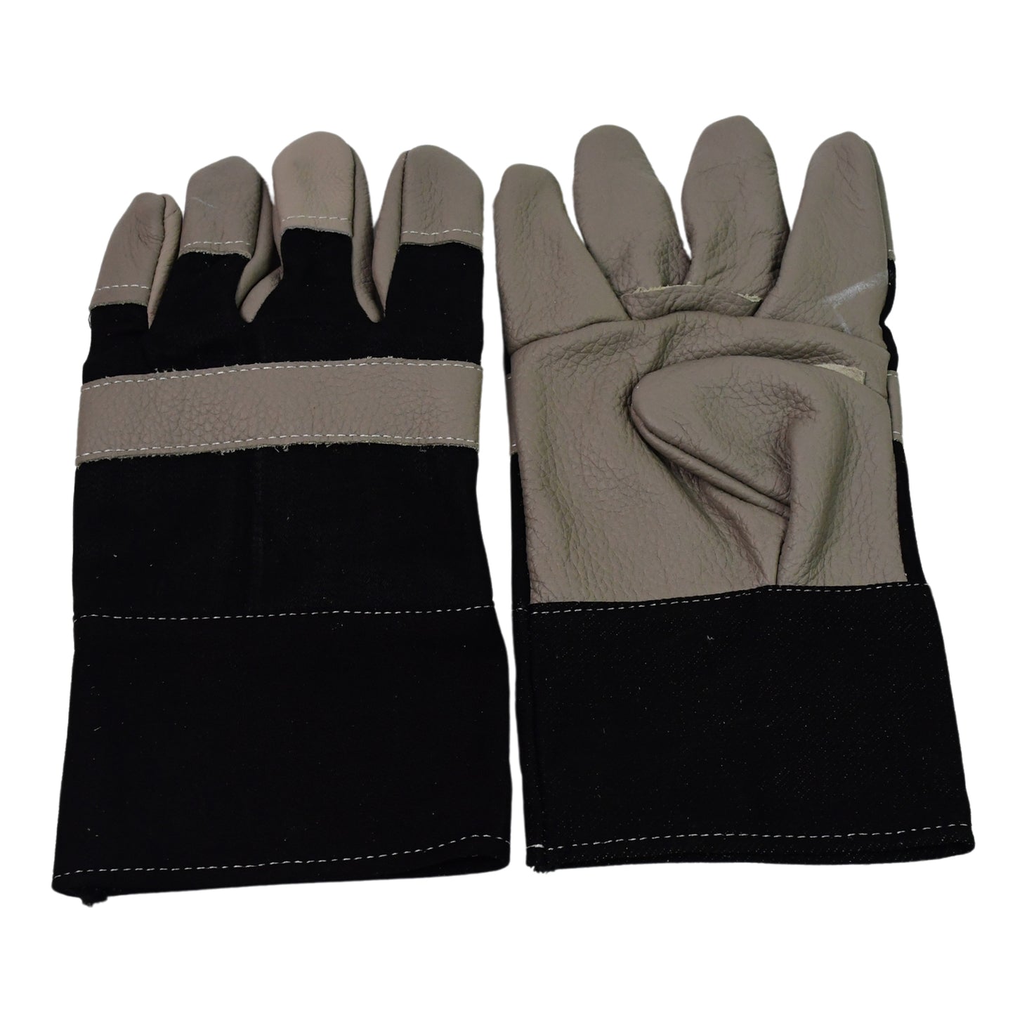 Pair of Wukusy leather gardening gloves for men and women, heavy-duty garden gloves for outdoor work.