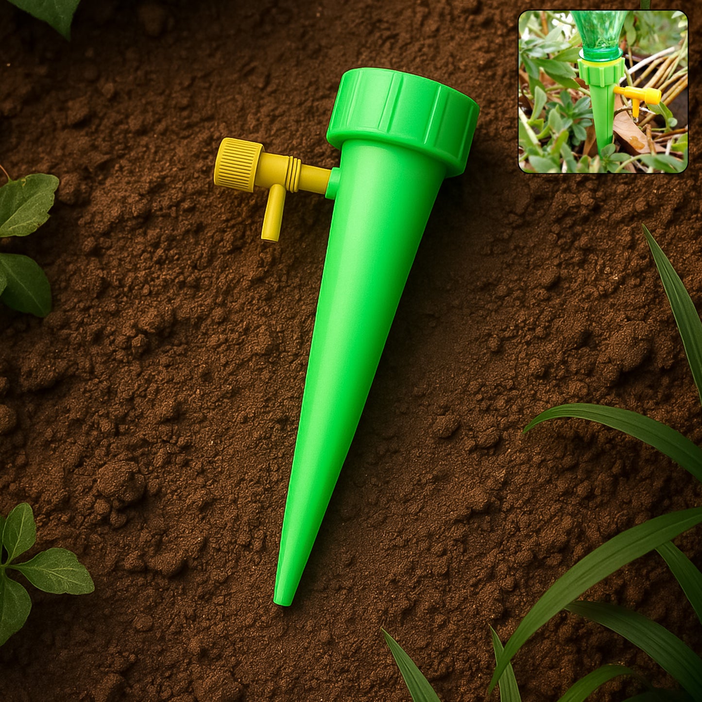 Wukusy garden green plant watering spike, self-watering spike for outdoor or indoor plants, single garden watering tool.