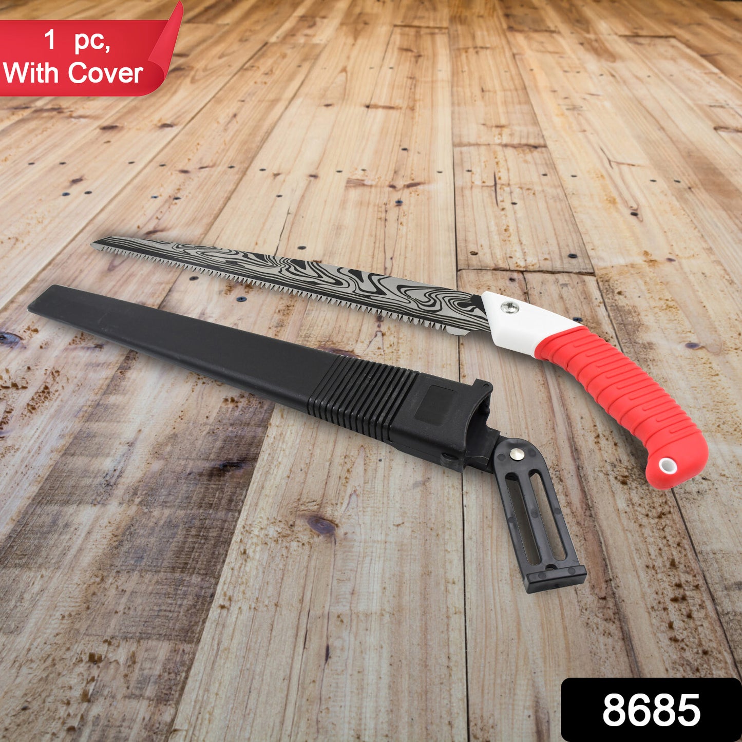 Wukusy garden hand pruning saw for tree branches with cover, featuring a sharp blade and ergonomic handle for precise cutting.