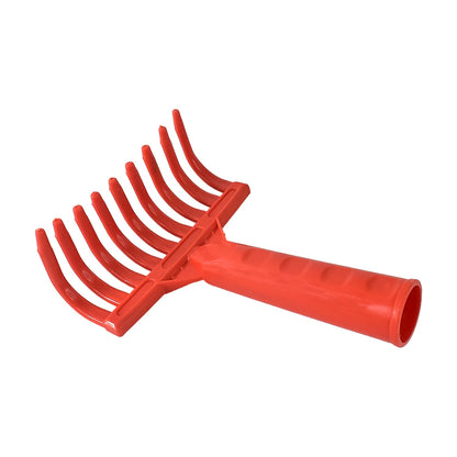 Wukusy heavy-duty plastic garden hand rake with 9 teeth, ideal for cultivating soil and garden maintenance.