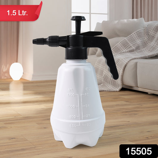Wukusy heavy-duty plastic garden pressure spray bottle, 1.5 L, with adjustable nozzle and ergonomic handle for gardening tasks.