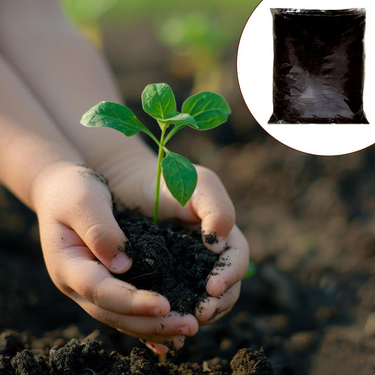 Organic Vermicompost black soil for plants by Wukusy, 1 kg garden manure, rich in nutrients for healthy plant growth