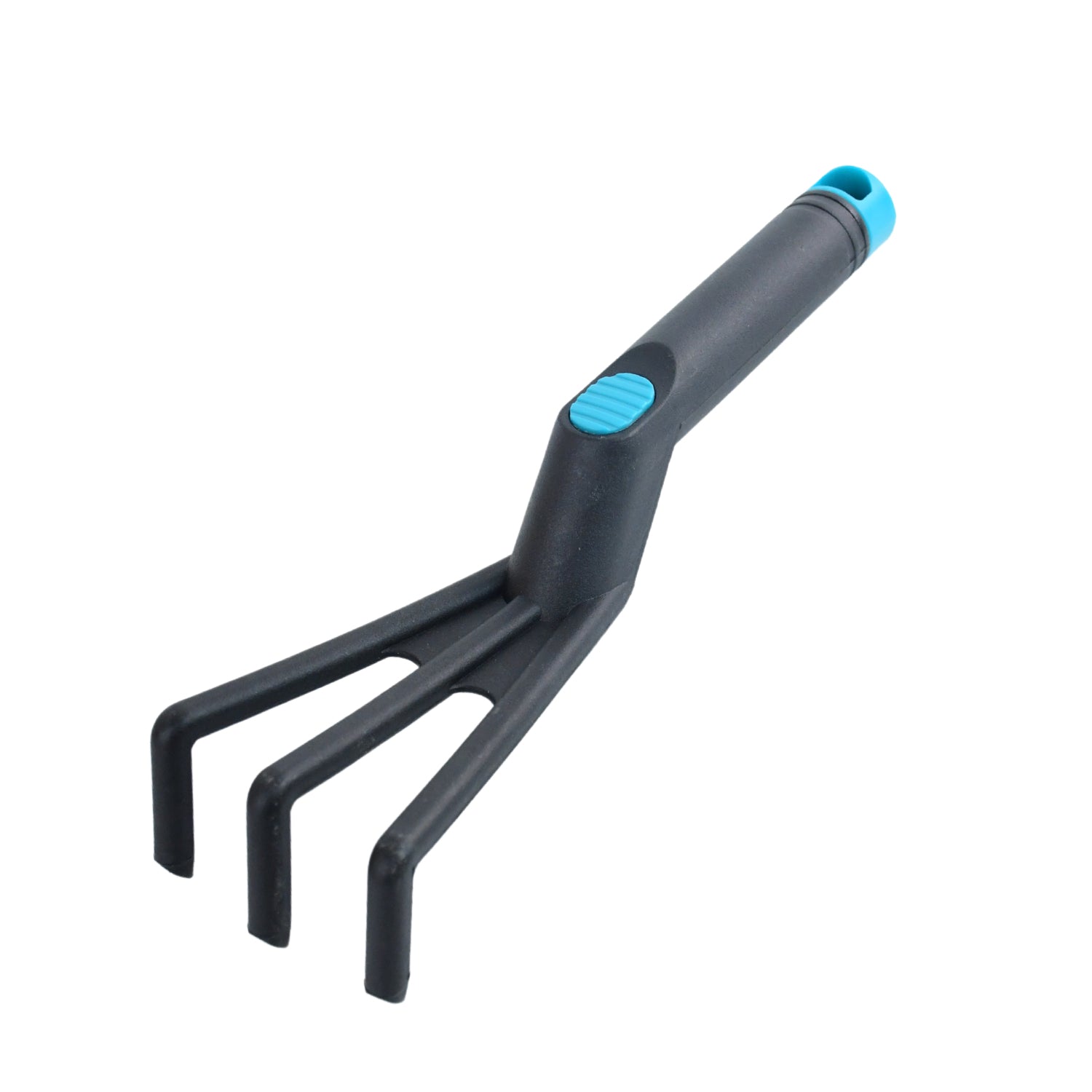 Wukusy plastic garden hand cultivator tool with three tines for loosening and aerating soil in gardening tasks.