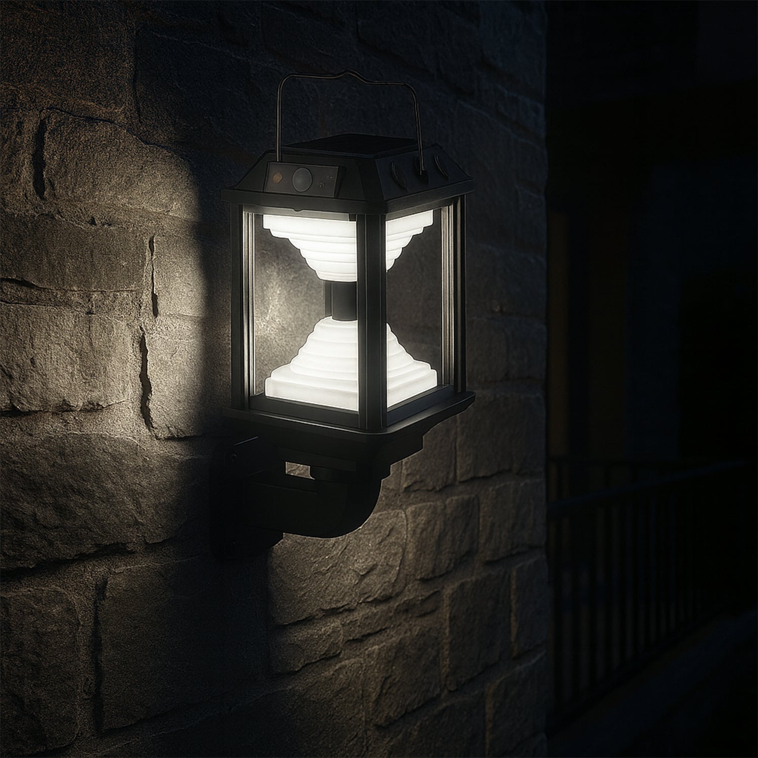 Wukusy garden solar induction LED wall lamp with motion sensor, outdoor lighting fixture mounted on wall, energy-efficient and modern design