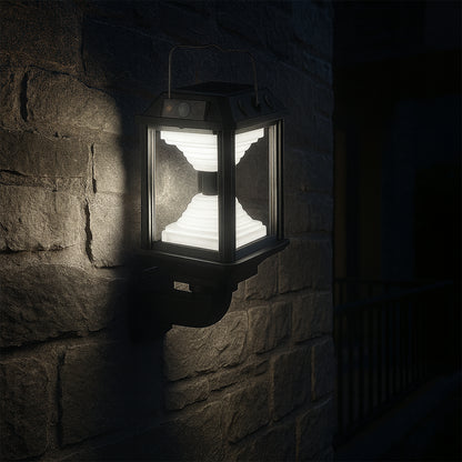 Wukusy garden solar induction LED wall lamp with motion sensor, outdoor lighting fixture mounted on wall, energy-efficient and modern design
