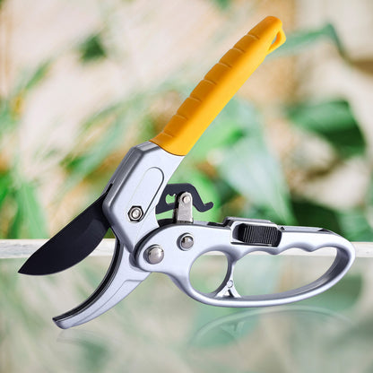 Wukusy gardening pruning shears with ergonomic handles, designed for precise trimming of plants and shrubs in the garden.