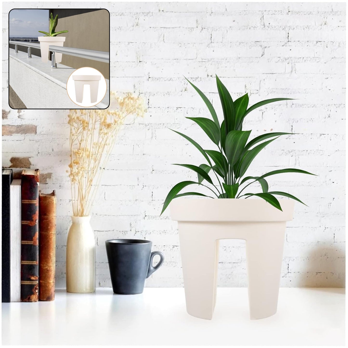 Wukusy garden riding pot bling decor creative flowerpot with decorative holder for balcony, available as single or pair.