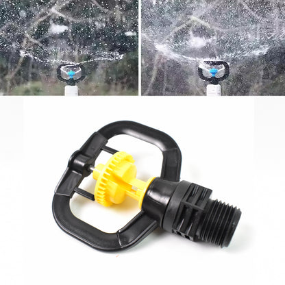 Wukusy garden rotating irrigation sprinkler plastic spray nozzle for even garden watering, shown in close-up.
