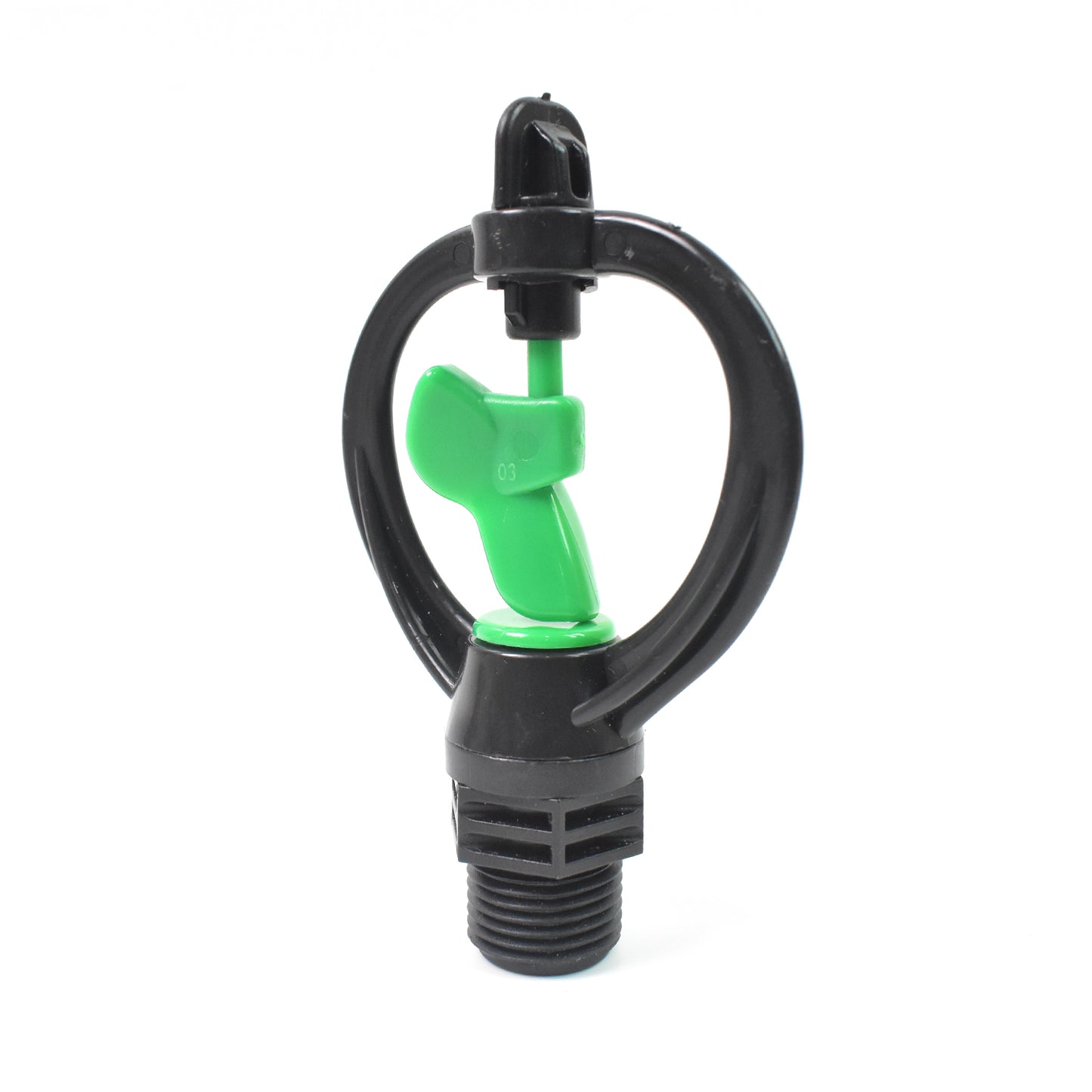 Wukusy garden rotating irrigation sprinkler with rain-shaped butterfly plastic spray nozzle for watering gardens.