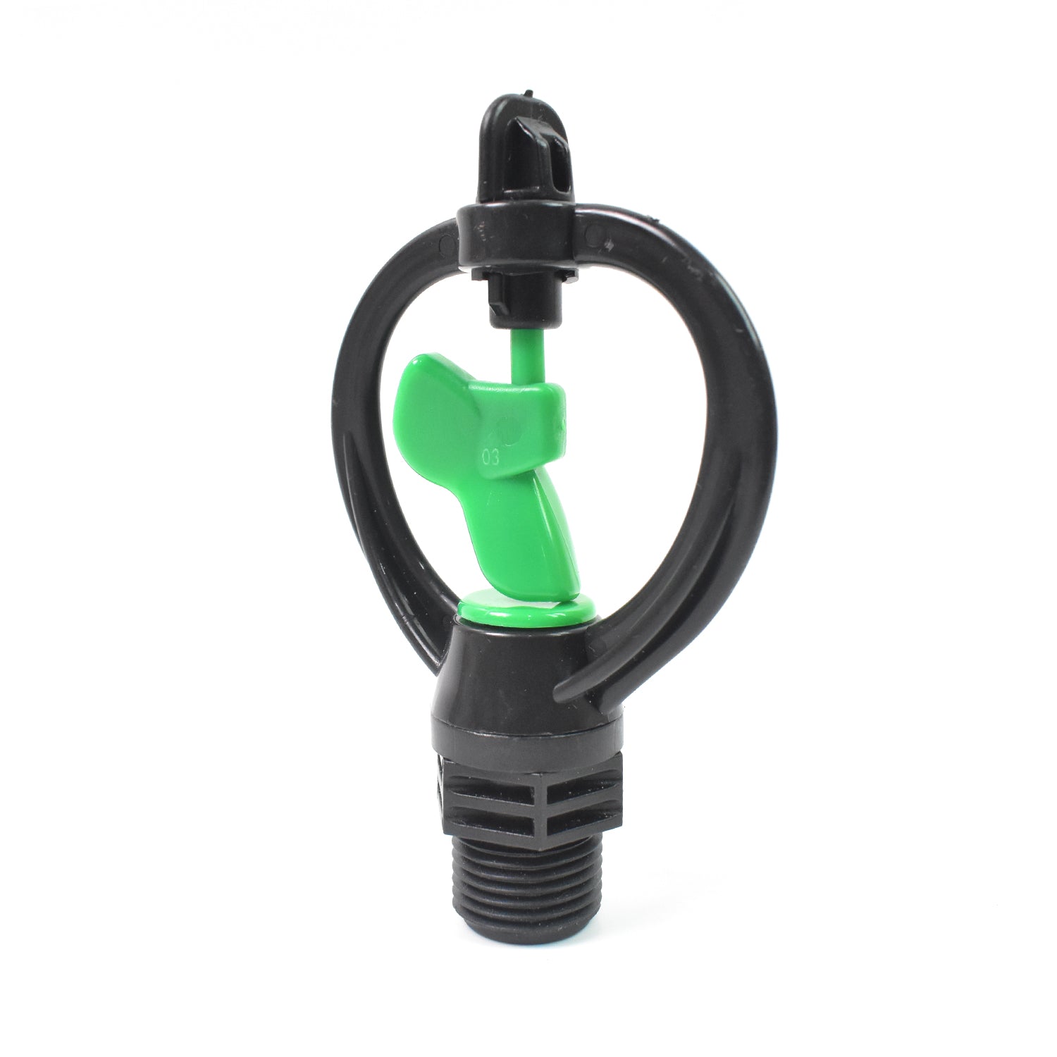 Wukusy garden rotating irrigation sprinkler with rain-shaped butterfly plastic spray nozzle for watering gardens.