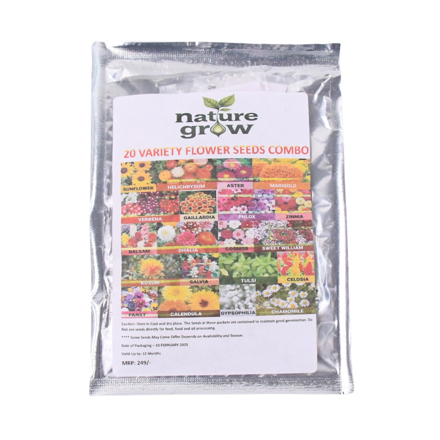 Assortment of Wukusy flower seed packets featuring 20 different varieties for garden planting.