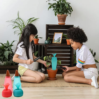 Wukusy garden self-watering spike and automatic plant watering system, plastic globe with spiked base for garden plant hydration