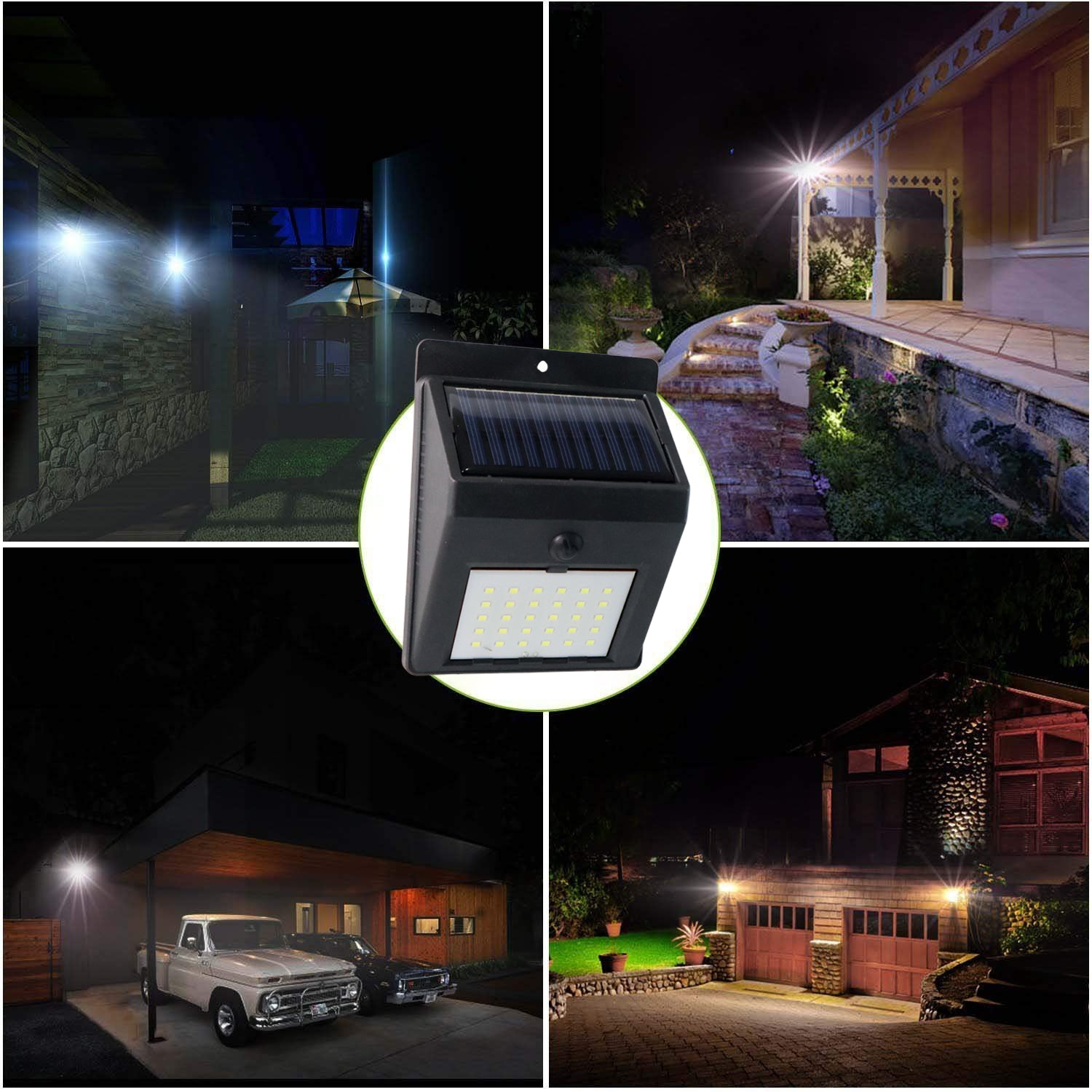 Wukusy solar-powered LED wall light for garden, outdoor lighting fixture mounted on wall, eco-friendly and energy-efficient design
