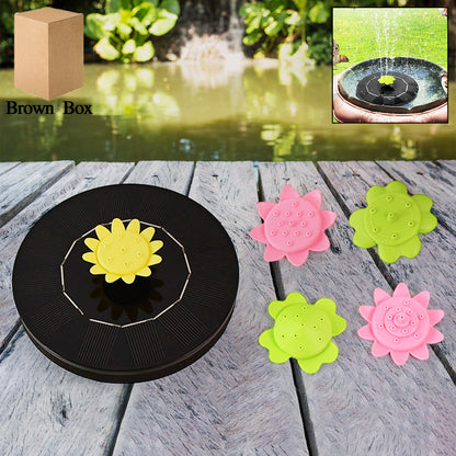 Wukusy garden solar water fountain pump set with multiple nozzles and adjustable height for outdoor water features.