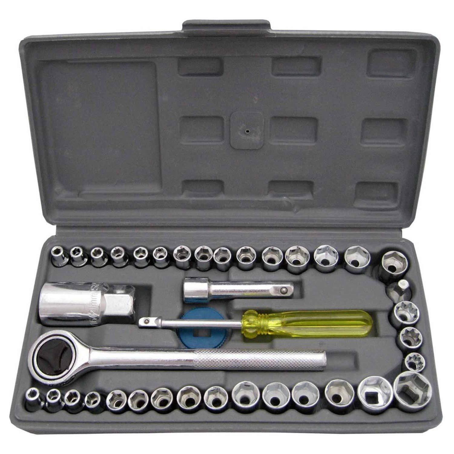 Wukusy 421 Socket Combination Toolkit with 40 pieces of hardware sockets and accessories for versatile repair and assembly tasks.