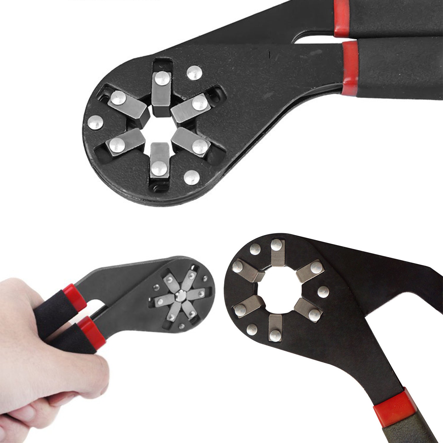 Wukusy multi-function hexagon universal wrench with adjustable bionic plier design for household repairs, small size, single-sided.