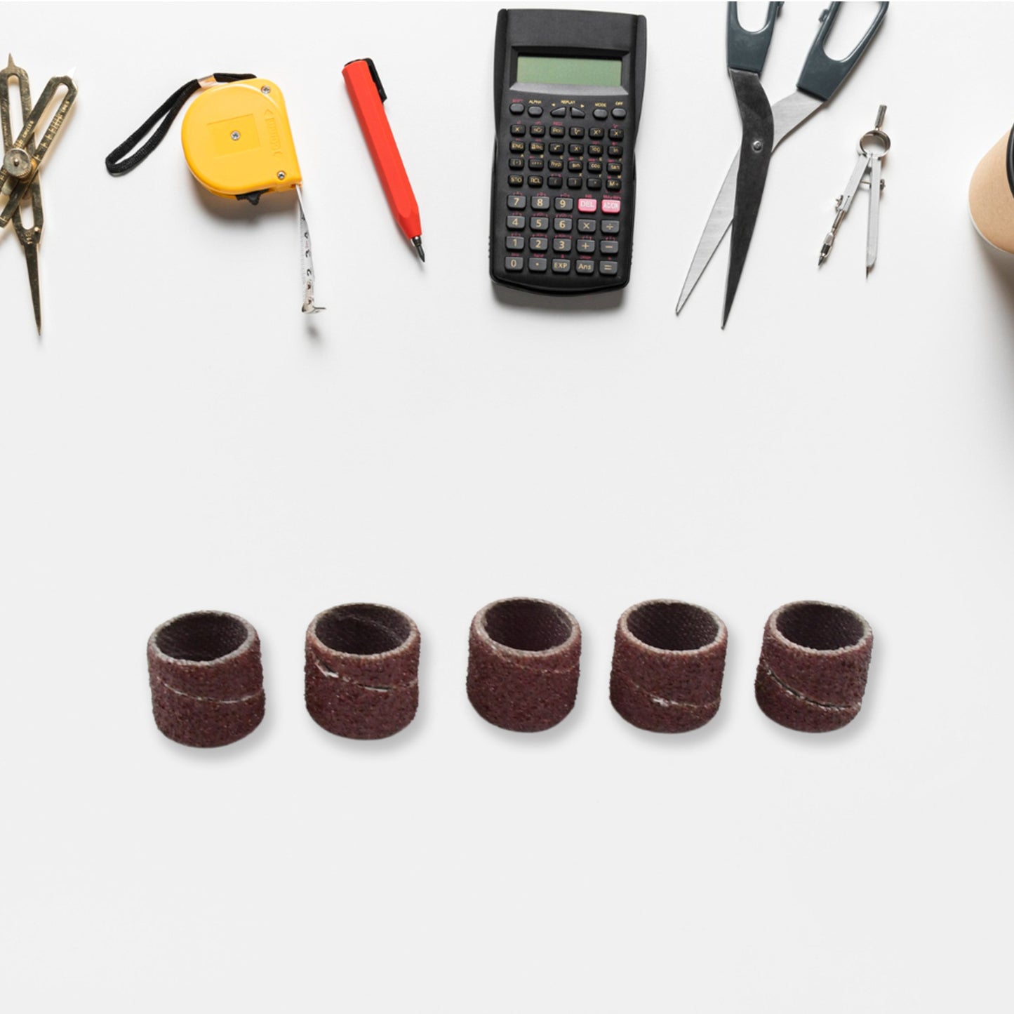 Wukusy drum polishing kit with 10 sanding sleeves, suitable for hardware drum finishing and surface polishing tasks.