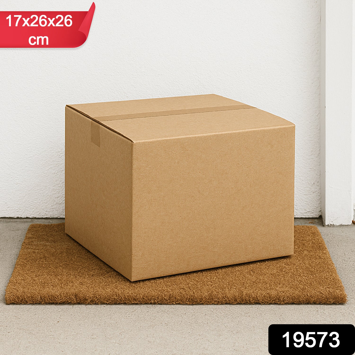 Heavy-duty brown packing box for hardware products, 17x26x26 cm, single Wukusy brand cardboard box for secure shipping.