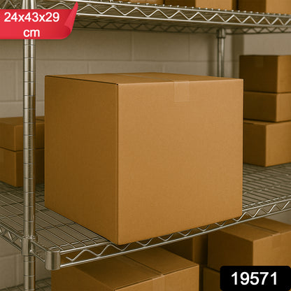 Heavy-duty brown packing box by Wukusy, 24x43x29 cm, ideal for product shipping and storage, durable hardware packaging solution.