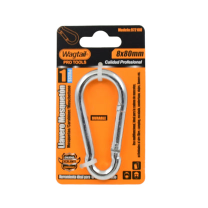 Wukusy stainless steel snap hook, 880 mm, durable hardware hook for securing and connecting items, single piece.