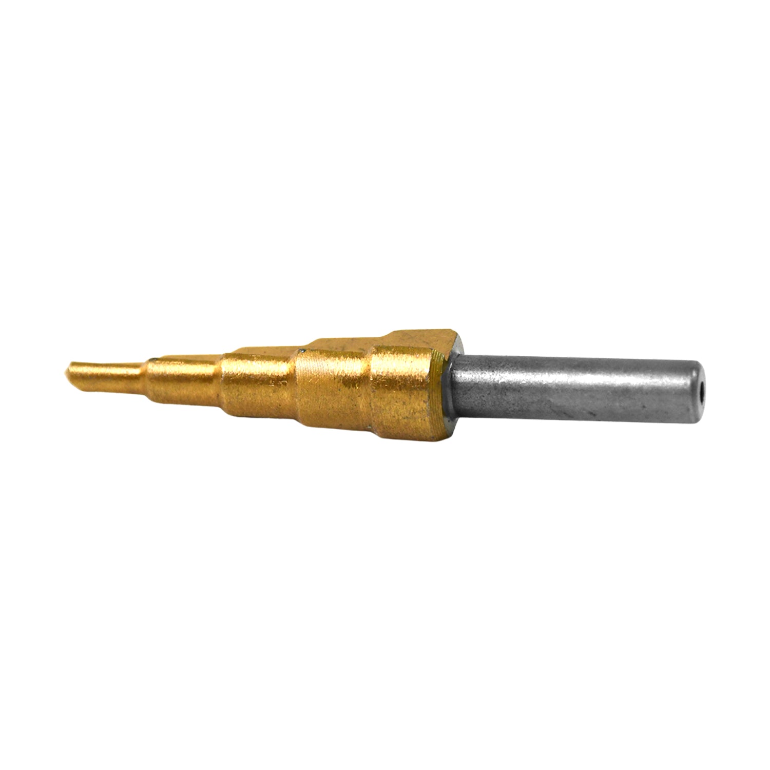 Wukusy high-speed steel step drill bit for metal, 4-12mm, shown with sharp cutting edges for drilling holes in metal surfaces.
