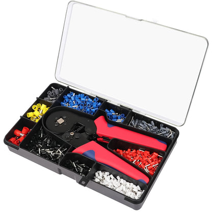 Wukusy wire ferrule kit with 1200pcs, includes crimper plier and wire end ferrules for electrical wiring applications.