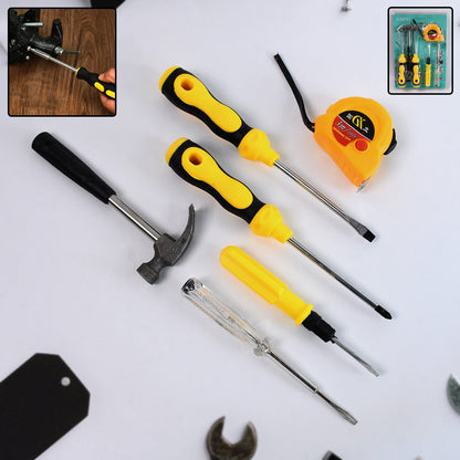 Wukusy 6-in-1 hand tool kit with screwdrivers and repair tools for home maintenance and hardware fittings.