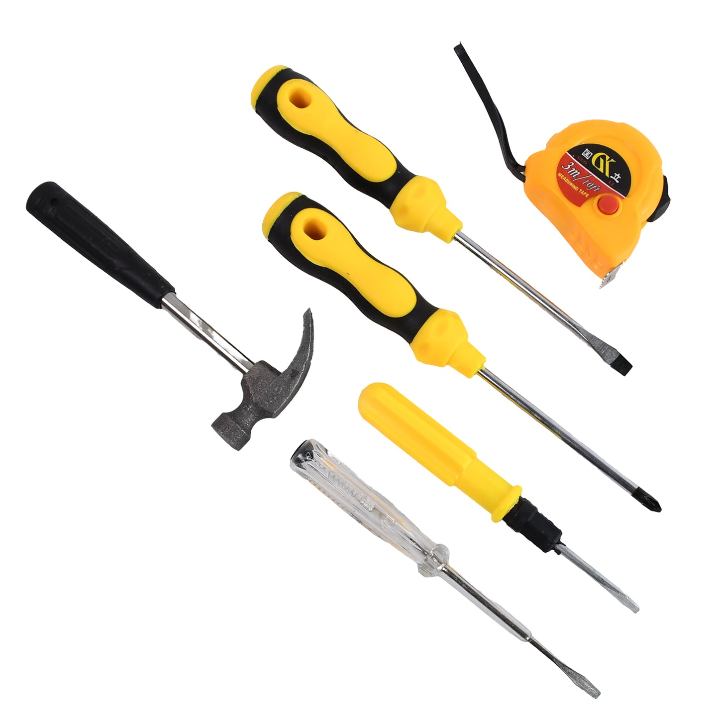 Wukusy 6-in-1 hand tool kit with screwdrivers and repair tools for home maintenance and hardware fittings.