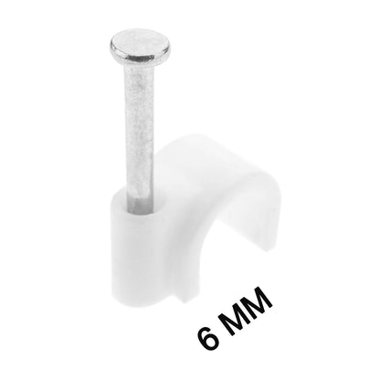 Wukusy 9020 100 pcs 6mm cable clips for securing wires and cables to walls and surfaces in hardware fittings.