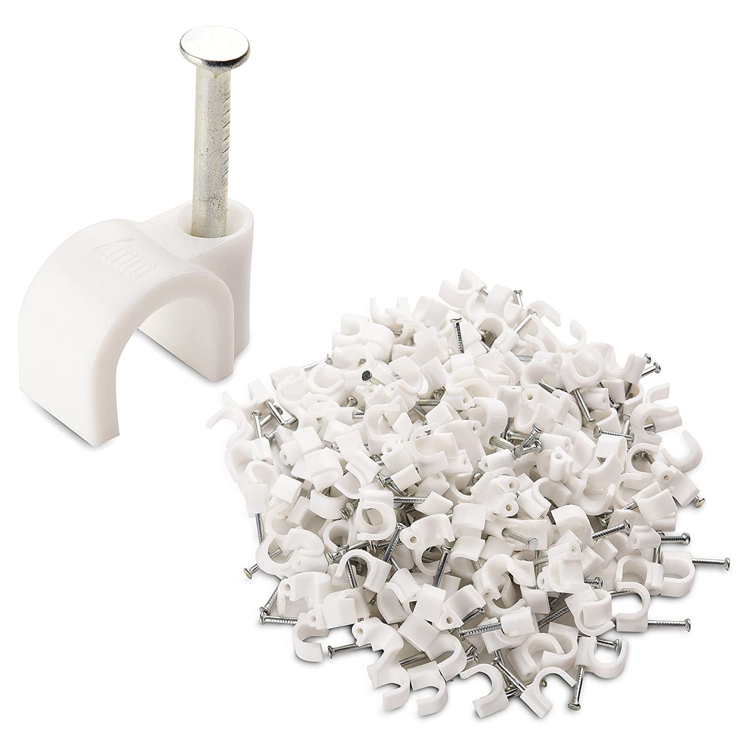 Wukusy 9020 100 pcs 6mm cable clips for securing wires to walls and surfaces, hardware fittings for cable management.