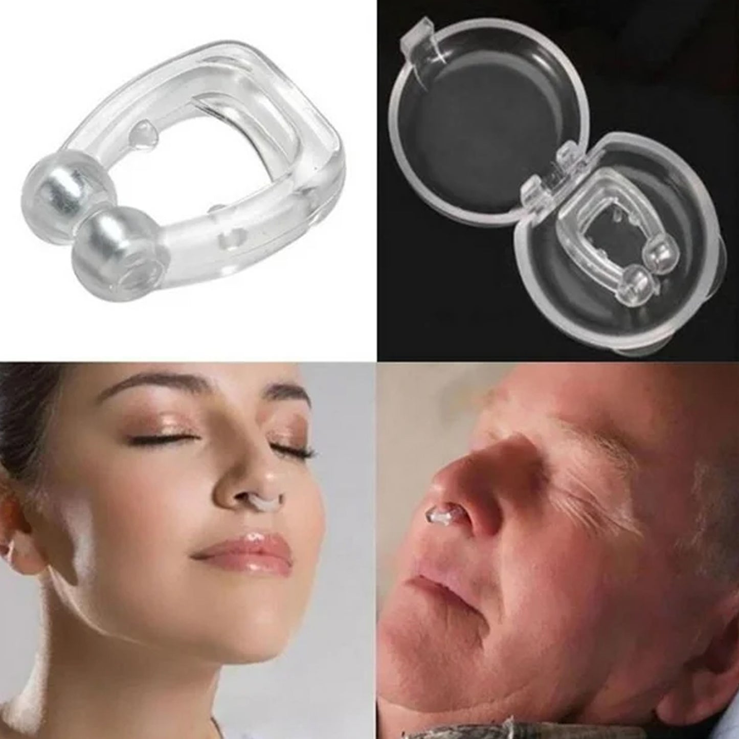 Wukusy silicone magnetic nose clip for men and women, designed to stop heavy snoring and improve sleep quality.