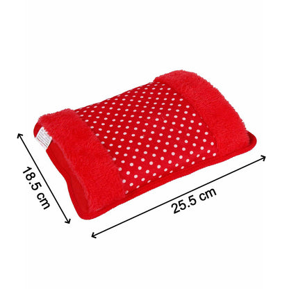 Wukusy heating bag and heating pad for pain relief in joints, muscles, and soft tissues, shown in use on a person.