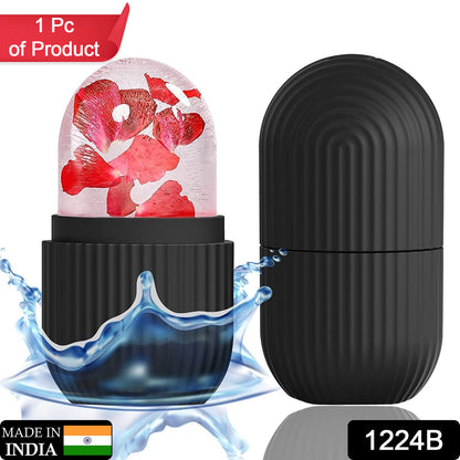 Wukusy 1224b Face Ice Roller in black, a facial massager to reduce swelling and puffiness under eyes and on the face.
