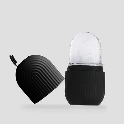 Wukusy black face ice roller for face massage, reducing swelling and under-eye puffiness, suitable for skin cooling and rejuvenation.