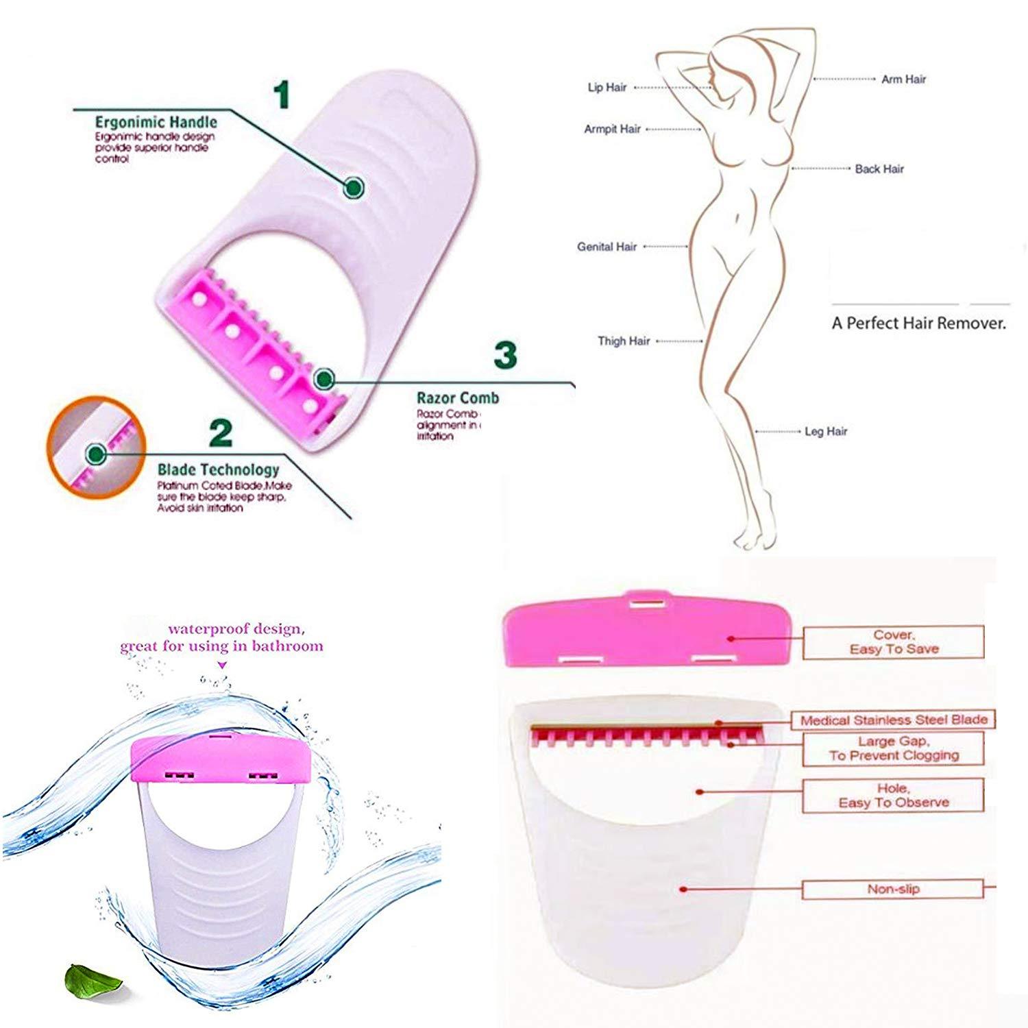 Wukusy disposable body skin hair removal razor for women, pack of 6, with ergonomic handle and gentle blade design.