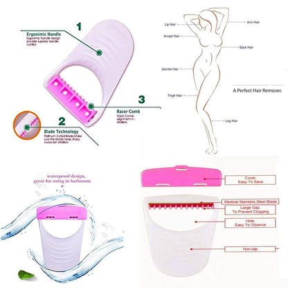 Wukusy disposable body skin hair removal razor for women, pack of 6, with ergonomic handle and gentle blade design.