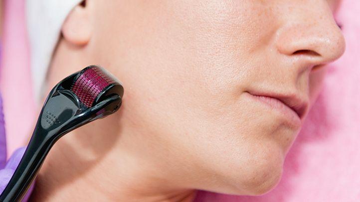 Wukusy 1280 Derma Roller for anti-aging, facial scrubs, scar removal, and hair regrowth in a health and beauty setting.