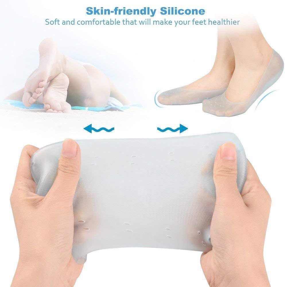 Wukusy Anti Crack Silicone Gel Foot Protector Moisturizing Socks for foot care and skin hydration.