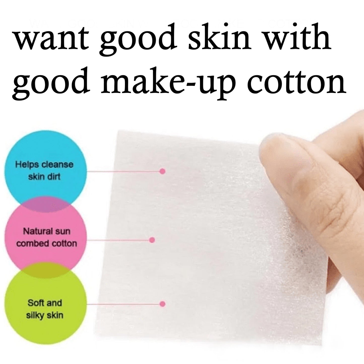 Wukusy cotton makeup remover pads for women and girls, pack of 40, soft and reusable skincare accessories.