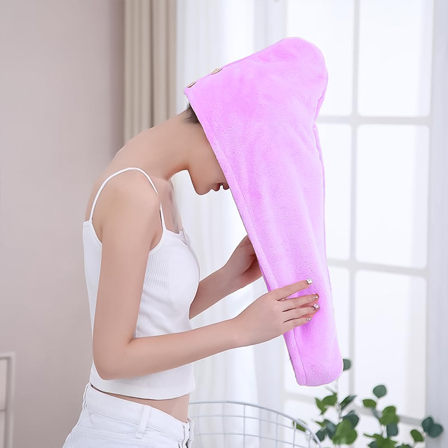 Wukusy Quick Turban hair-drying microfiber towel and shower cap for fast, absorbent hair drying in health and beauty.