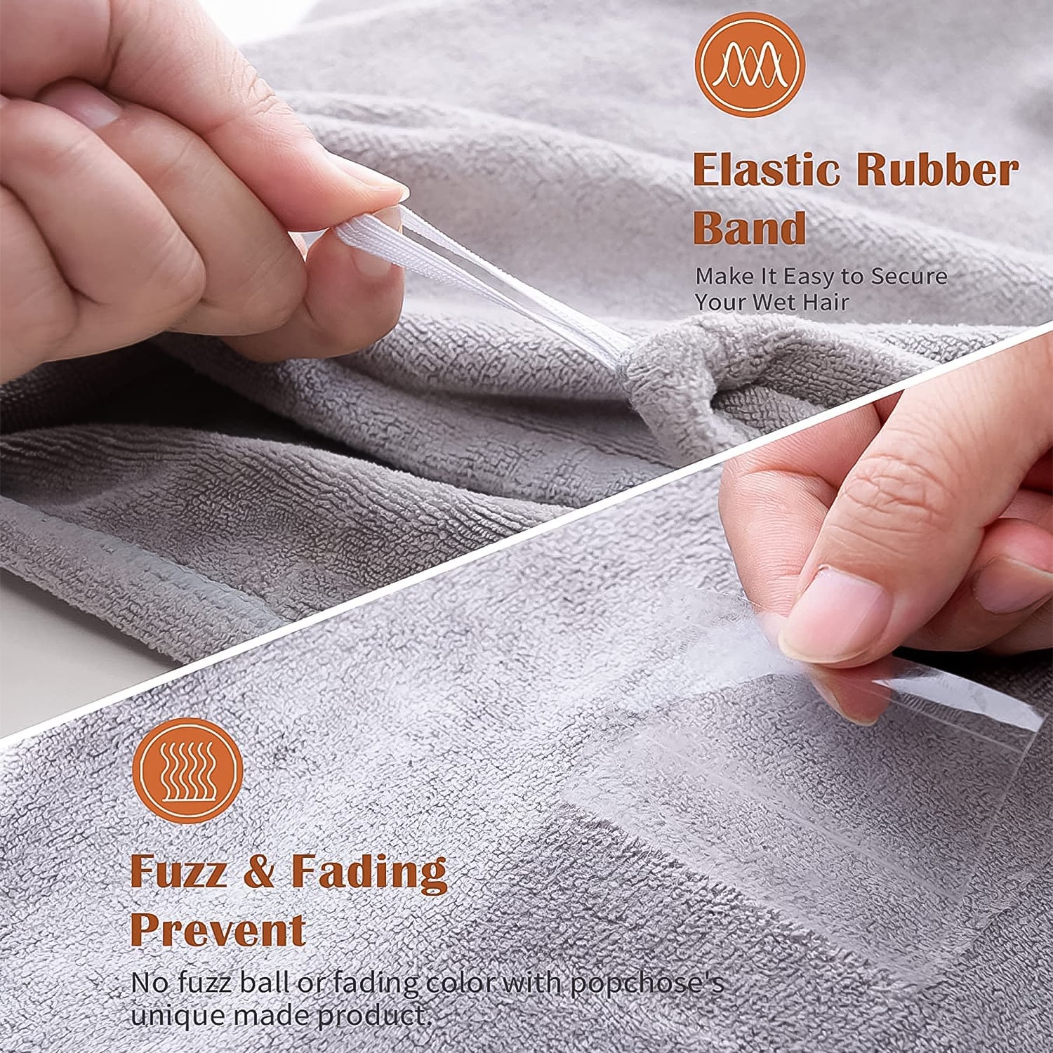 Wukusy Quick Turban Hair-Drying Microfiber Towel Dry Shower Cap in absorbent fabric for quick hair drying.
