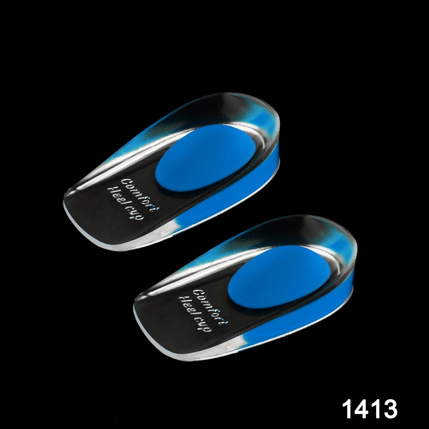 Wukusy Gel Heel Cups made of silicone for heel and ankle pain relief, shown in a close-up image.