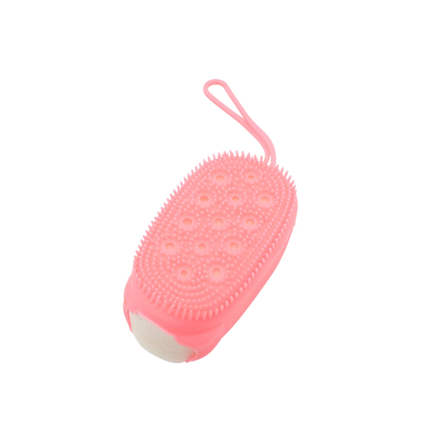 Wukusy silicone bath brush, double-sided body scrubber with ultra-soft bristles for deep cleansing and exfoliating.